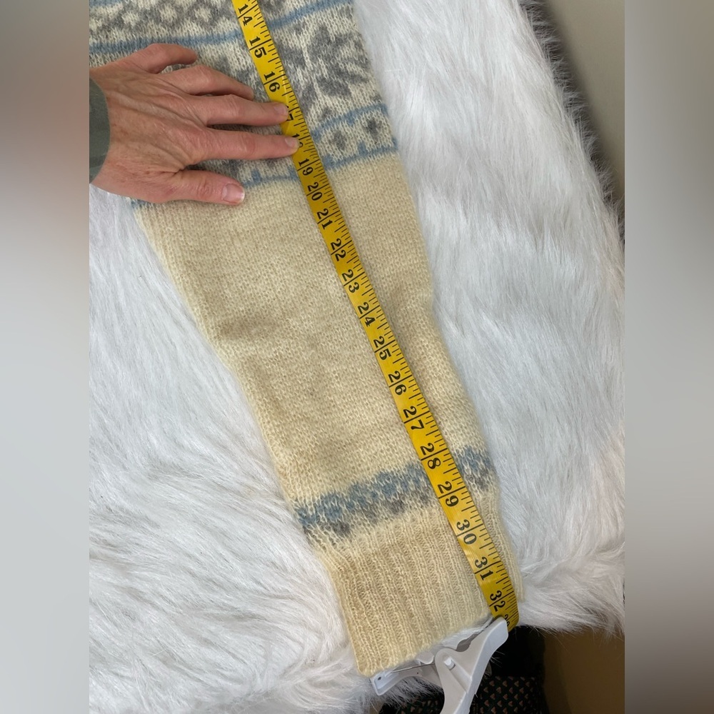 Vintage Icelandic ice knit Nordic ivory and Blue wool Sweater - Picture 11 of 12